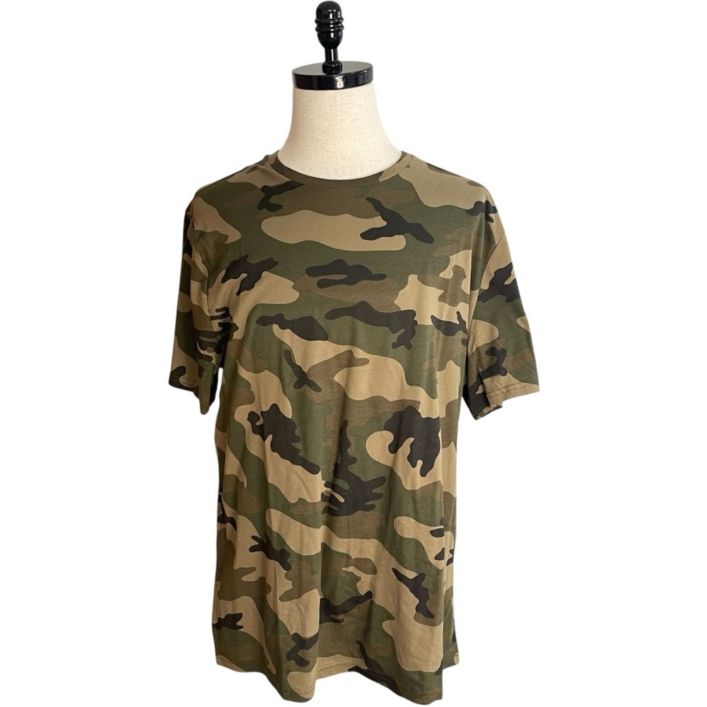 FashionNova Fundamental Oversized Tee Camo Green
